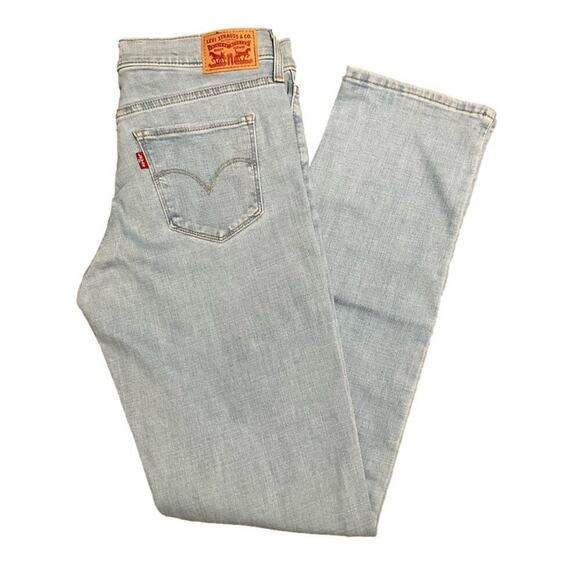 Levi's Ladies 314 Jeans Stretch Shaping Straight Tummy Slim Cuff 29 X 32 NWT - Picture 1 of 13